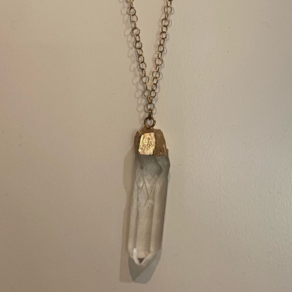 Gold-filled gold-plated selenite necklace